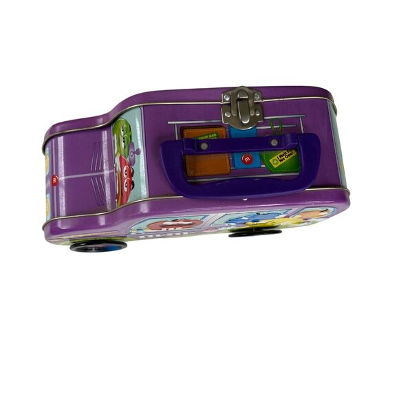 M&Ms 2002 Tin Lunchbox Bus Shaped Purple Handle Latch Vintage - Picture 3 of 11